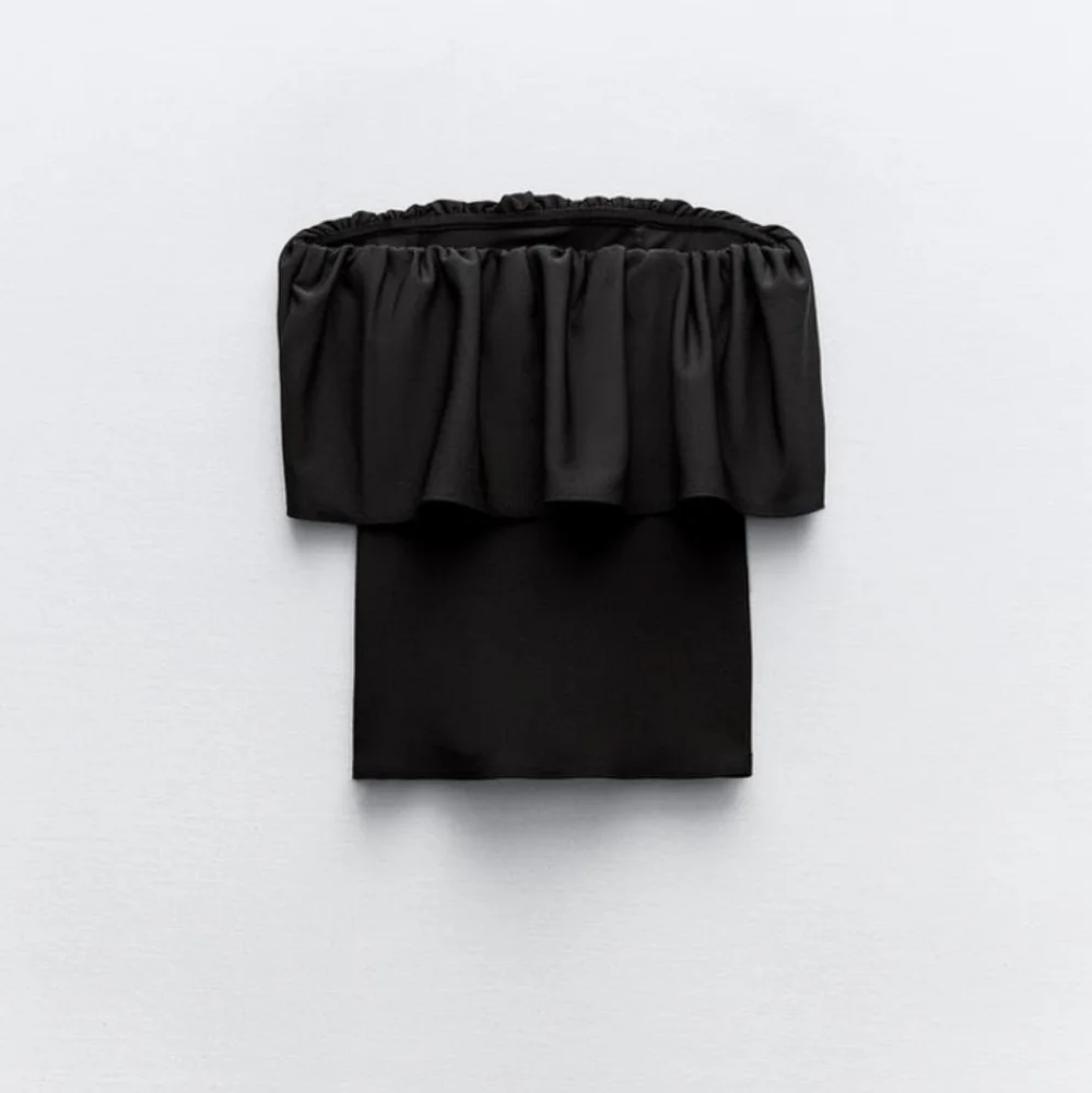 ZARA STRAPLESS TOP WITH RULLE DETAILL - Picture 6 of 7